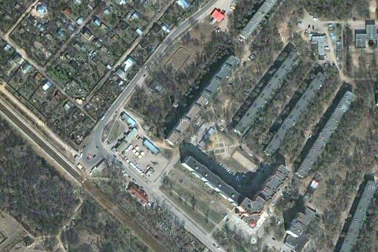 Платформа Красногорская на спутниковой карте 2007 года